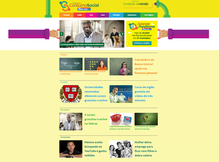 Grande loja lança portal para consumidor fazer o uso racional e planejado de seus recursos financeiros