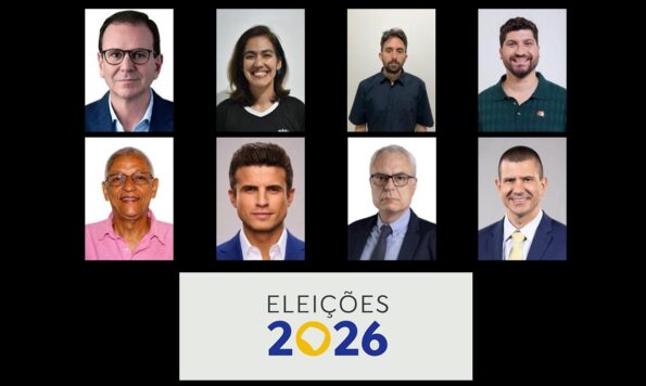 Arte com os candidatos ao governo do estado do Rio de Janeiro nas eleições de 2026