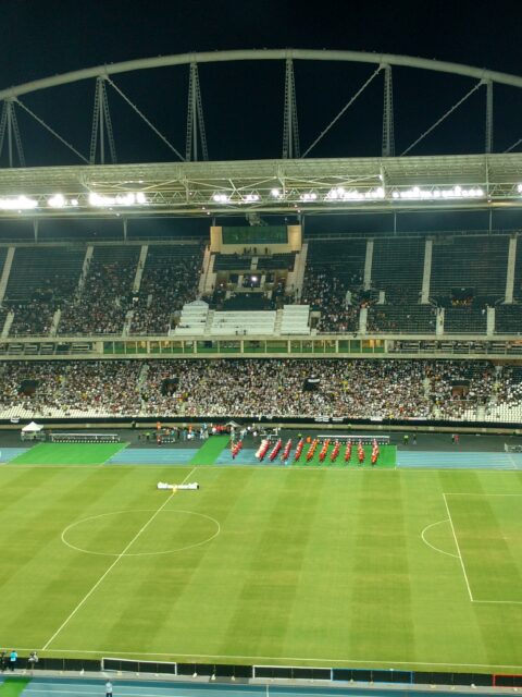 Fachada do Estádio Nilton Santos, o Engenhão, no Engenho de Dentro, Zona Norte do Rio